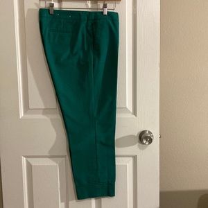 Dalia Collection Modern Fit cropped green pants. Size 10. 97% cotton 3% spandex